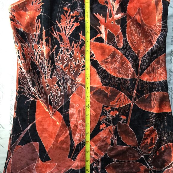 Orange and Black Print Tank Top Feels Like Velvet Large - Picture 2 of 9